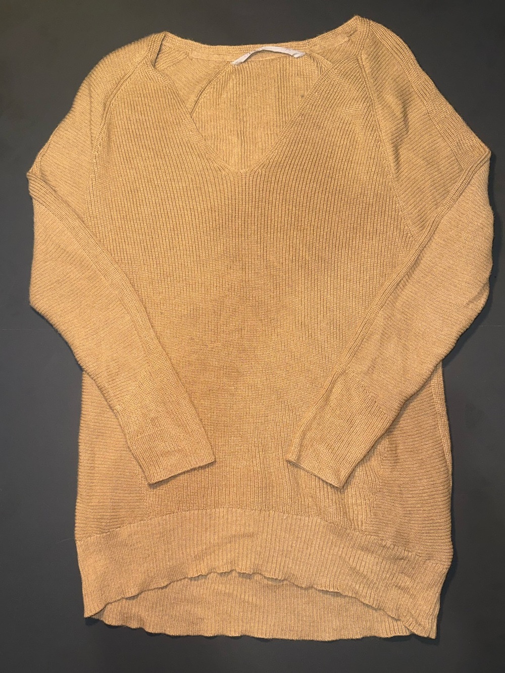 Athleta V-Neck Lightweight Knit Sweater in Mustard